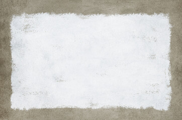 White painted mortar cement wall texture background. Frame of concrete painted with white paint.