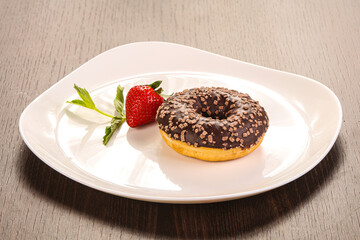 Glaze cundy donut with chocolate