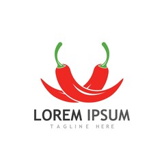 Red hot natural chili icon vector Illustration