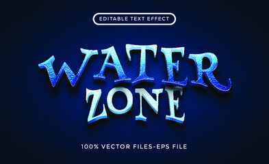 Water zone editable text effect premium vectors