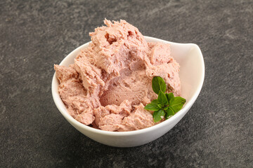 Liver pate in the bowl