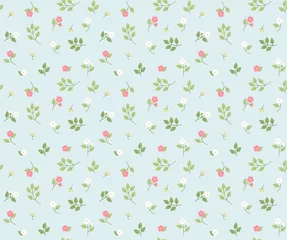 Wall murals Small flowers Small and cute floral pattern textile. Simple pattern design template.