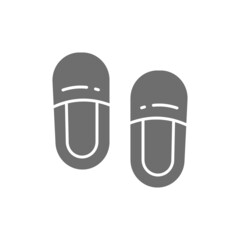 Home slippers grey icon. Isolated on white background