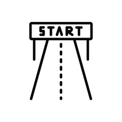 Black line icon for beginning