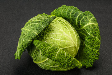 Fototapeta premium Organic Savoy Cabbage for cooking