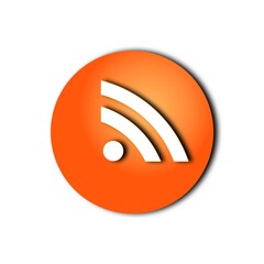 rss feed button beautiful web icon sticker colorful white background