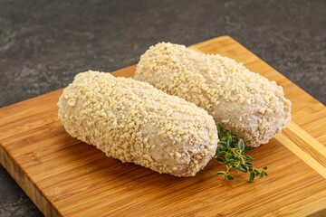 Raw chicken cutlet for roast