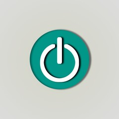 Power button colorful beautiful web icon sticker colorful white background