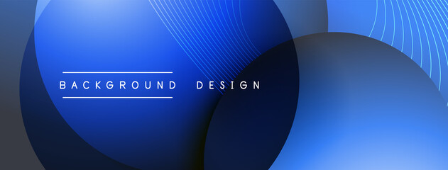 Gradient circles with shadows. Vector techno abstract background. Modern overlapping forms wallpaper background, design template