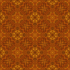 Seamless botanical pattern. Colors of autumn leaves.
