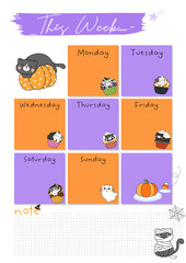 Printable notepad or sticky note for digital papers, journal and printable planners - Happy Halloween Planner Collection