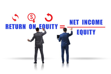 Businessman in return on equity concept