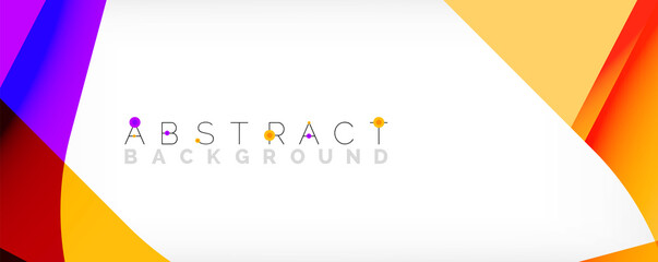 Fototapeta premium Minimal abstract background - color overlapping shapes on white with shadow lines. Vector Illustration For Wallpaper, Banner, Background, Landing Page