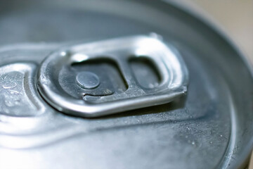 Aluminum drink can in closeup