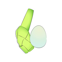 Ketupat duck eggs, vector illustration