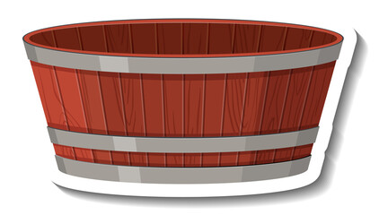 A wooden bucket on white background © blueringmedia