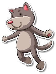 A sticker template of cat cartoon character
