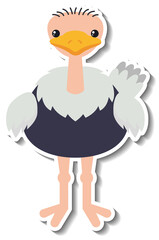 A cute ostrich cartoon animal sticker