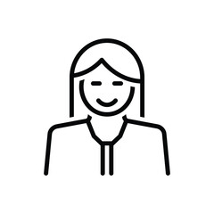 Black line icon for women