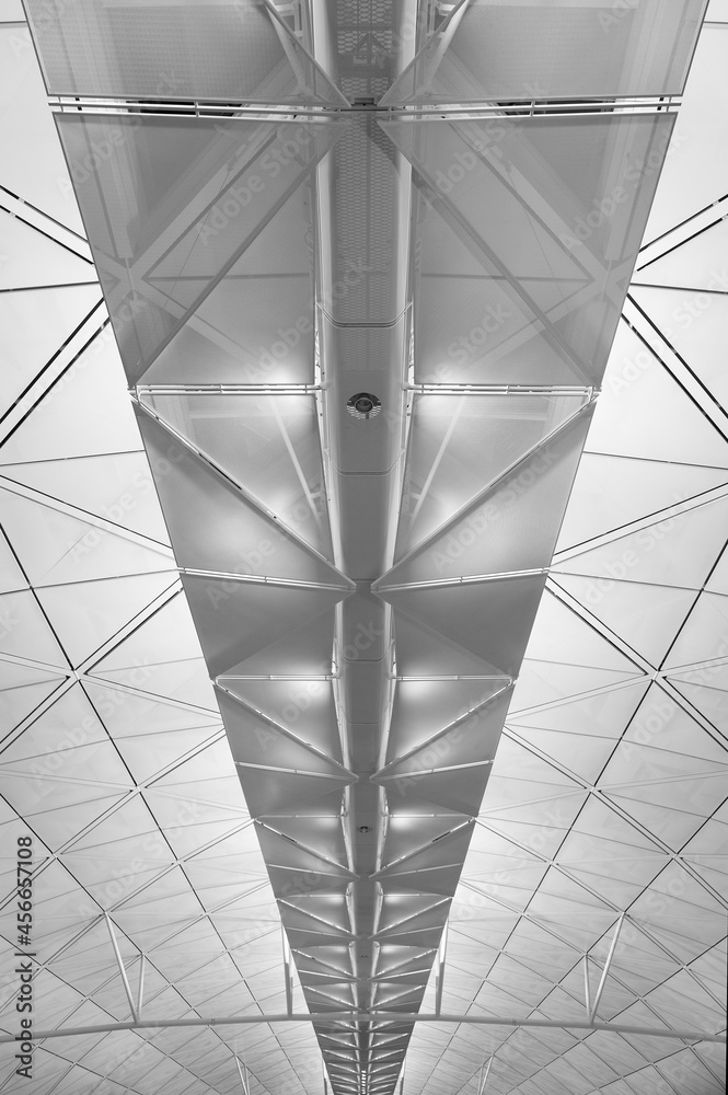 Poster Interior of modern architecture. Building abstract background