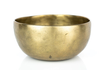 Tibetan singing bowl isolated on white background