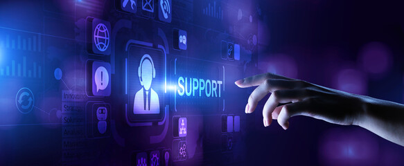 Support Customer service satisfaction business technology concept. - obrazy, fototapety, plakaty