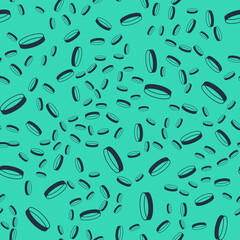 Black Wedding ring icon isolated seamless pattern on green background. Bride and groom jewelry sign. Marriage symbol. Diamond ring. Vector