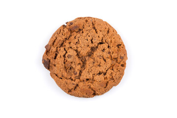 Chocolate chip cookie isolated on white