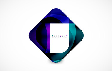 Minimal background. Abstract square shape with round corners created with wavy forms. Vector Illustration For Wallpaper, Banner, Background, Landing Page