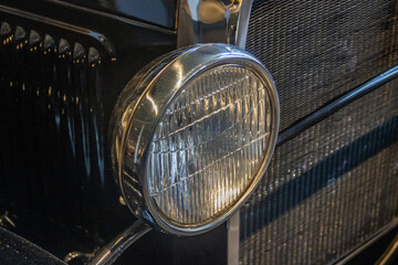 Headlamp of an old car large