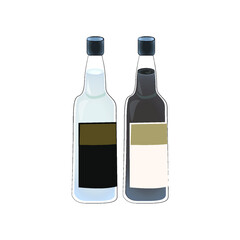 liquid in glass bottle vector illustration
