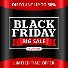 Black Friday sale banner on a metal plate illustration