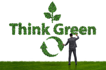 Businessman in think green concept