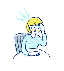 頭痛で困っている女性