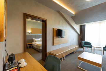 Interior of a modern hotel living room