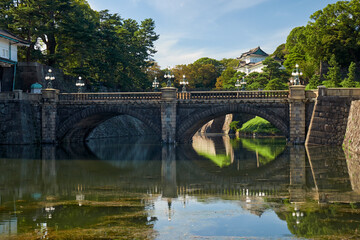 Fototapeta na wymiar Seimon Ishibashi Bridge at Imperial Palace in Tokyo, Japan
