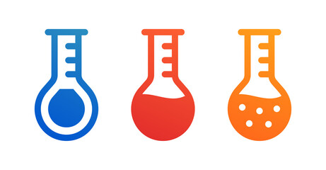 Laboratory flask icon. Equipment for chemical laboratory icon