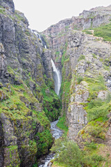 Glymur is the highest of the Icelandic waterfalls