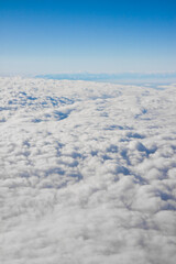 Clouds seen from an airplane window