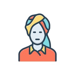 Color illustration icon for singh