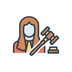 Color illustration icon for judgment