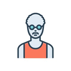 Color illustration icon for older