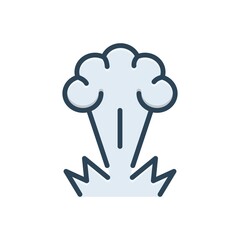 Color illustration icon for explosion
