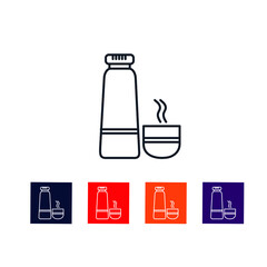 Vacuum Flask thin line icon stock illustration.