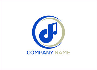 Music Logo or Icon Design Vector Image Template