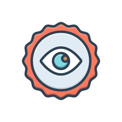 Color illustration icon for revealed