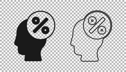 Black Discount percent tag icon isolated on transparent background. Shopping tag sign. Special offer sign. Discount coupons symbol. Vector