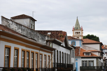 The colorful palaces of Angra do Heroismo, Terceira island, Azores