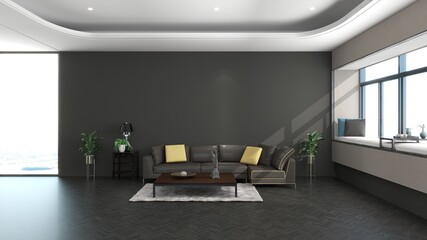 modern office lobby waiting room for company logo mockup