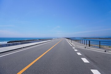 海岸沿いの絶景ドライブルート/The beautiful coastal road in matsukawaura fukushima,...